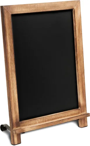 Vista 17 de HBCY Creations Pizarra de mesa rústica azul y blanco con patas/letrero vintage para mesa de boda, tablero de notas para encimera de cocina