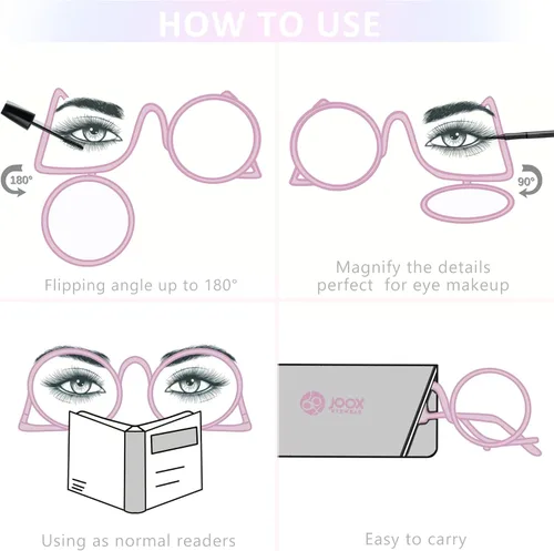 Vista 3 de JOOX Makeup Reading Glasses for Women Large Magnifying Cosmetic Readers Make Up Eyeglasses