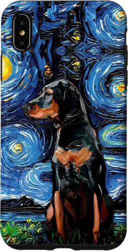 Vista 11 de Black and Tan Coonhound Starry Night Art – Dog Lover Gift Case for iPhone 17