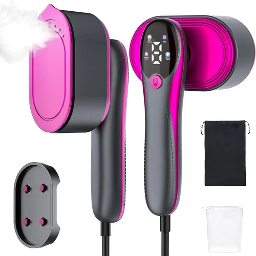 KOKABI 2-in-1 Travel Steamer Iron for Clothes, 1200W Mini Handheld Garment Steamer, 4 Modes with LED Display, Powerful Wrinkle Remover for Home &