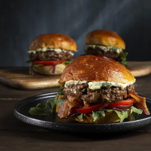 Vista 5 de Bison Burgers & Steak Combo Pack: 14 piezas (total 6.25 libras) - 2 filetes de chuletón (10 onzas), 2 filetes New York Strip (8 onzas), 4 filetes