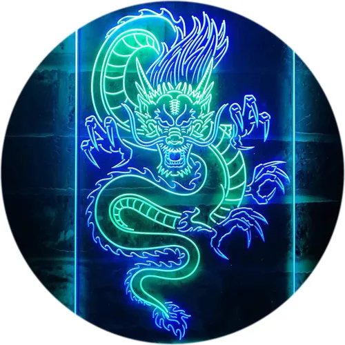 Vista 23 de Cartel de neón ADVPRO LED con dragón chino, letrero de neón LED de color dual st6-i3225