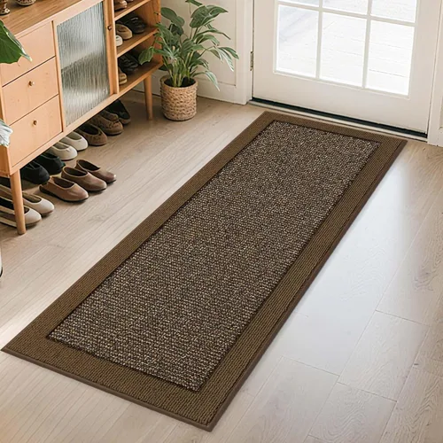 Vista 18 de BEQHAUSE Tapete para puerta interior de 20 x 32 pulgadas, tapete antideslizante para entrada, lavable, resistente a la suciedad, tapete de Negro