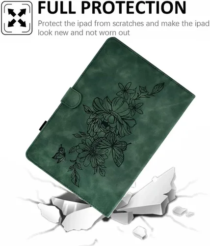 Vista 6 de MonsDirect Funda para Tienda Kindle de 11 generación 2022 de 6" (modelo C2V2L3) Funda de piel de gamuza con soporte, función de encendidoapagado