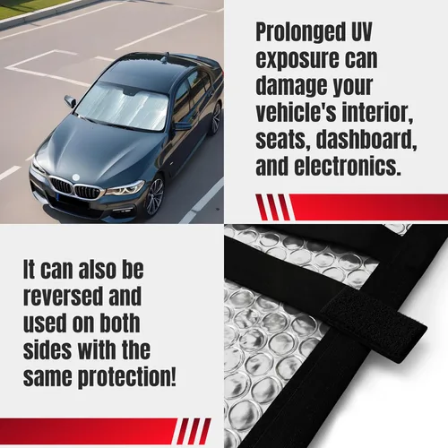 Vista 3 de Autotech Park Parasol compatible con parabrisas delantero Mazda Miata Coupe 2017-2025, parasol de ajuste personalizado