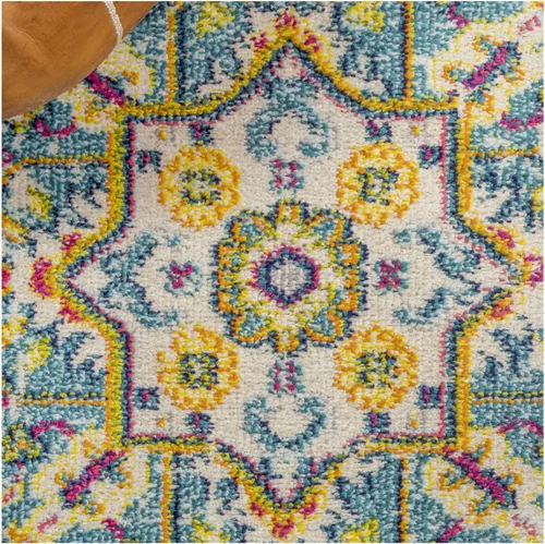 Vista 2 de JONATHAN Y MDP207B-28 Brooklyn Geométrico Medallón Bohemio Alfombra de corredor para interiores, fácil limpieza, dormitorio, cocina, sala de estar