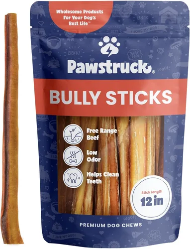 Vista 10 de Pawstruck Palitos Premium de 5-8" para Perros, Bolsa de 1 lb - 100% Digeribles, Carne de Res Natural, Bajo Olor, Masticable de Larga Duración