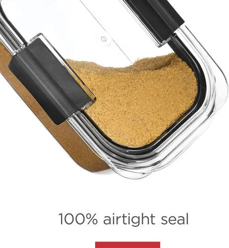 Vista 4 de Rubbermaid Brilliance - Recipientes de almacenamiento de alimentos (juego de 3 recipientes + recipiente para cereales)