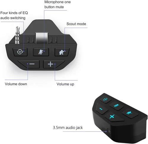 Vista 5 de QUMOX - Adaptador de auriculares para Xbox One (0.138in), color negro