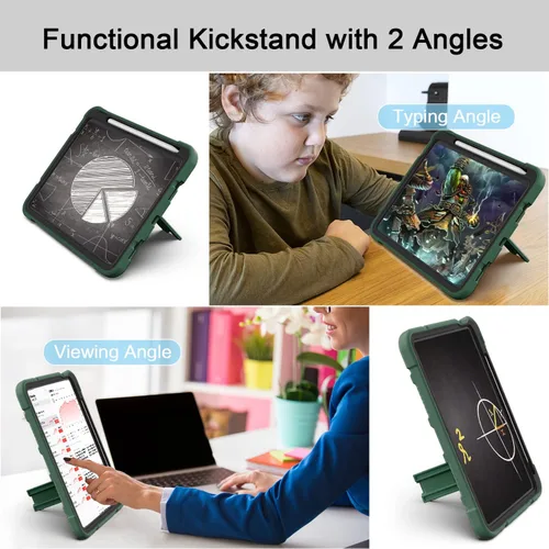 Vista 3 de Azzsy Funda para iPad 10.ª generación de 10.9 pulgadas, 2022, soporte integrado para lápiz Apple, funda protectora resistente a prueba de golpes