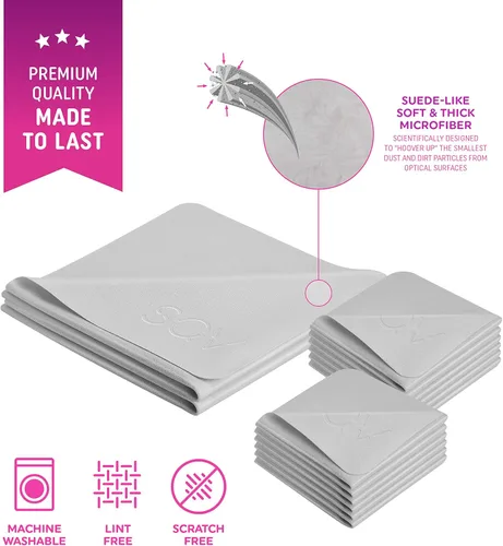 Vista 3 de Paño de limpieza de microfibra de alta calidad, paño extrasuave como gamuza sin pelusa para anteojos y vidrio, compatible con iPad, iPhone