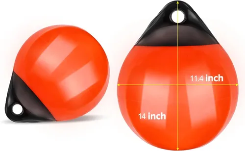 Vista 3 de Par de boyas de amarre de lanchas, de vinilo inflable de grado marino, bola de defensas de lancha, parachoques de barco para acoplamiento