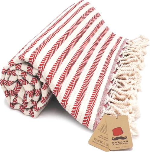 Vista 44 de Bazaar Anatolia Toalla de baño turca, 100% algodón, decoración bohemia de granja de secado rápido, manta de otoño para baño, de gran tamaño, 71 x 39