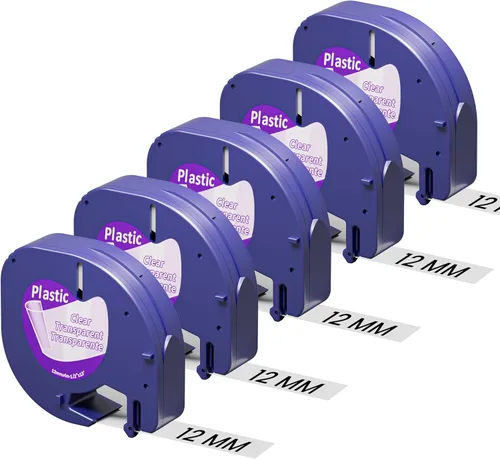 Vista 10 de Cinta transparente de repuesto para rotuladora, cinta de repuesto transparente para rotuladora Dymo, recambios transparentes Dymo de 1/2'' x 13