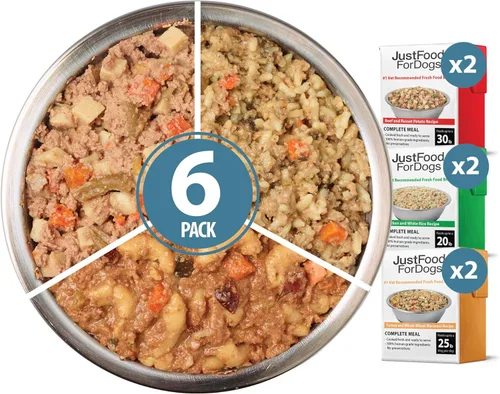 Vista 15 de JustFoodForDogs Pantry Fresh - Alimento húmedo para perros, comida completa o comida para perros, receta de comida para perros de cordero y arroz