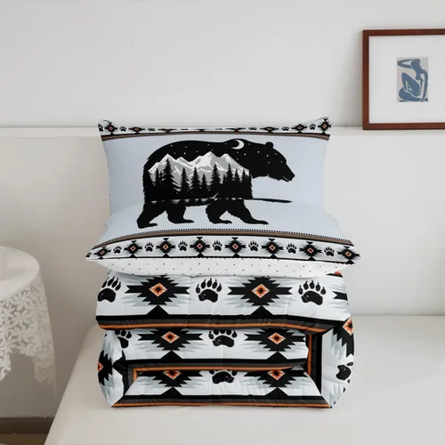 Vista 149 de Juego de ropa de cama con relleno de edredón con diseño de caballo y atrapasueños para niños, adolescentes y hombres, juego de edredón con estampado