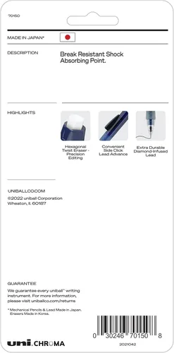 Vista 2 de Uniball Chroma - Kit de iniciación de portaminas de 0.028 in, HB #2, barriles surtidos, paquete de 4