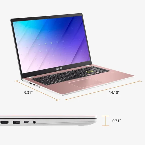 Vista 3 de ASUS Vivobook - Laptop de 15,6 pulgadas, CPU Intel N6000 de 4 núcleos, 4 GB de RAM, 128 GB eMMC, Microsoft Office 365 de 1 año, Windows 11 S