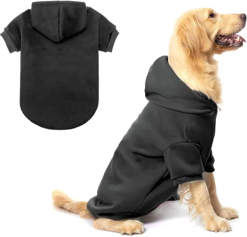 Vista 16 de BINGPET - Sudaderas con capucha de seguridad para perros, suéter para cachorros, abrigos para perros para clima frío, suéter con capucha de forro