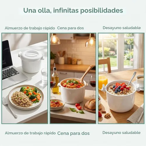 Vista 2 de Angoily Arrocera para microondas, vaporizador portátil de 1 galón