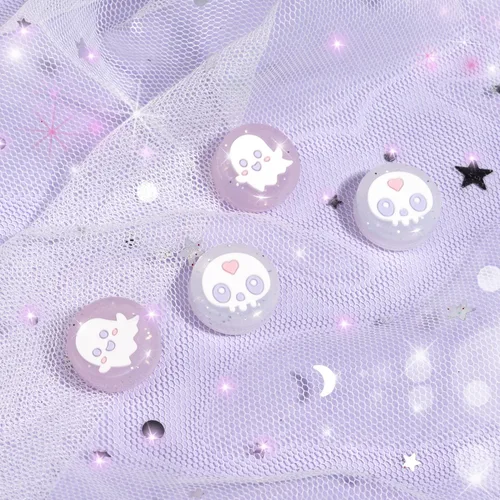 Vista 4 de BelugaDesign Ghost Thumb Grips Tapas de botón de agarre con purpurina gótica de Halloween Compatible con Nintendo Switch Standard Lite OLED