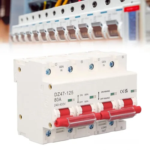 Vista 7 de AC240-400V 80A Interlock 2P+2P Interruptor de transferencia de energía en miniatura con barra de bus 10KA Capacidad de rotura PA66 Interruptor