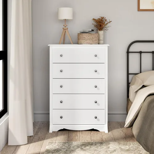Vista 69 de Prepac Cómoda rústica estilo casa de campo, cómoda negra para dormitorio, cómoda con 5 cajones de 18.5 pulgadas de profundidad x 27.5 pulgadas