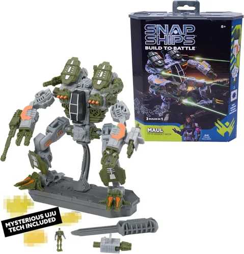 Snap Ships Forge Maul FT-12 Assault Mech - Construir para la batalla - No requiere baterías - Construye 3 diseños diferentes -8+