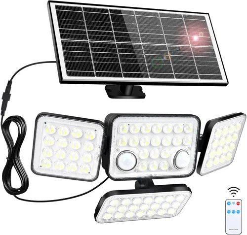 Aialun Luces solares con sensor de movimiento para exteriores, 5000 mAh, 292 LED, 3600 lúmenes, brillantes, 8500 K, luces de inundación de seguridad