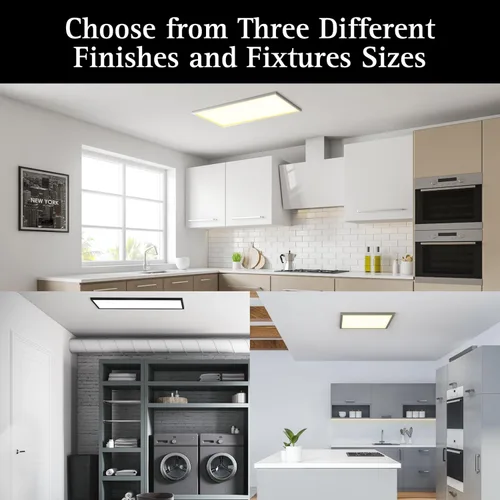 Vista 2 de Ultralux Panel de luz LED de 2x2 pies - Iluminación de borde, montaje en superficie para techo de hogar y oficina TRIAC regulable, sin parpadeo