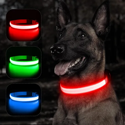 Vista 8 de BSEEN Collar para perro con luz LED, recargable, collares reflectantes resistentes al agua para cachorros, con luces navideñas que brillan