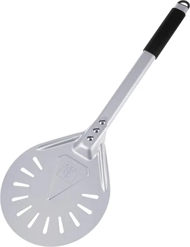 Pizza Turning Peel-Premium Pizza Paddle con mango antideslizante cubierto de goma – Pelar giratorio resistente con placa de aluminio – Diseño