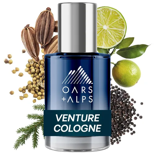 Oars + Alps Venture - Colonia y spray corporal para hombre, colonia de tamaño de viaje para hombres, fragancia cítrica y hierba, perfumada con