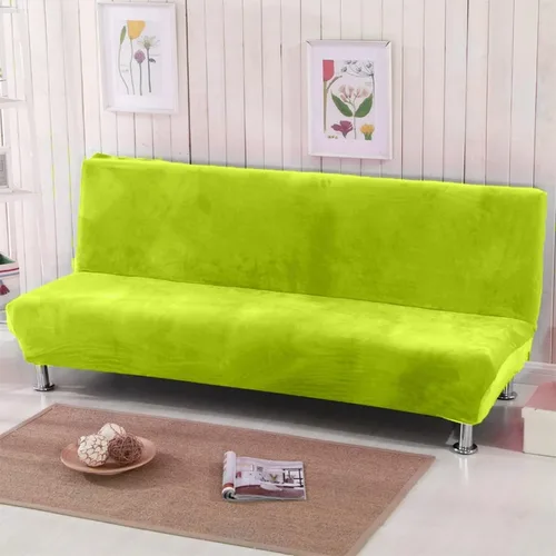 Funda de felpa para futón sin brazos, funda de terciopelo suave de color liso, funda elástica para sofá cama de 2 y 3 plazas, para el hogar Manzana