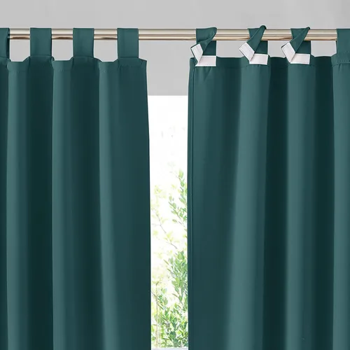 Vista 19 de RYB HOME Cortinas para Exteriores para Patio - 2 Paneles Cortinas para Exteriores Desmontables con Parte Superior Adhesiva Impermeables Opacas