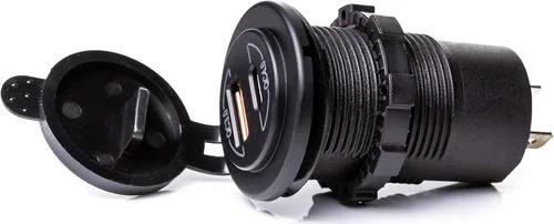 Vista 5 de Enchufe dual USB tipo C PD 3.0 (36 W) + USB A QC4.0 (18 W) cargador rápido para automóvil, barco, marina y caravanas