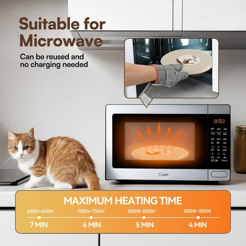 Vista 3 de ALL FOR PAWS Almohadilla térmica para gatos para microondas con 2 fundas, almohadilla térmica para mascotas para gatitos, cama térmica para mascotas