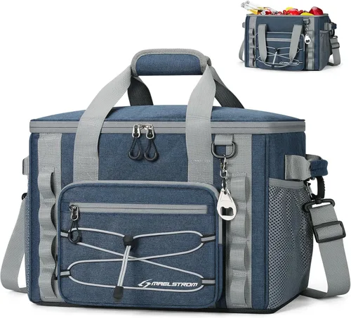 Vista 12 de Maelstrom Soft Sided Cooler Bag, 30/40 Can Collapsible Insulated Ice Chest, Large Leakproof Portable Storage for Camping, Travel, Kayaking & Beach