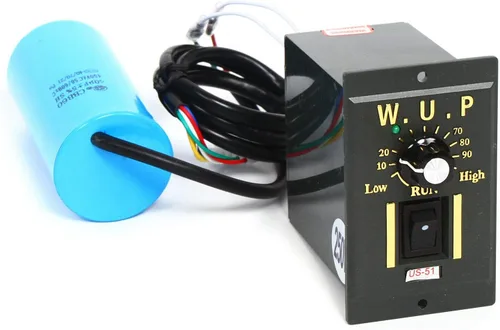 Vista 4 de Motor de engranaje de 110 V CA Motor reversible + controlador de velocidad variable Motor de velocidad ajustable monofásico 1:10, motor de reducción