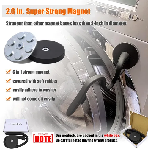 Vista 3 de Arandela de puerta de lavadora de carga frontal, tope de puerta de lavadora flexible removible, soporte de puerta de lavadora magnético con base