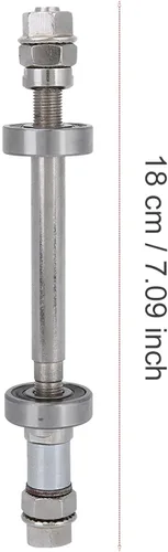 Vista 4 de OUKENS Eje de cubo de rueda de bicicleta, eje de rueda de bicicleta de metal, eje delantero y trasero, palanca de eje sólido, repuesto