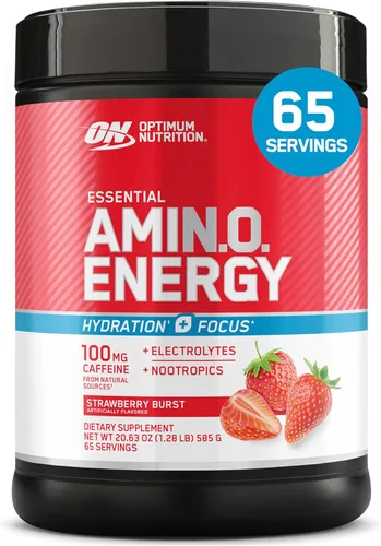 Vista 14 de Optimum Nutrition Amino Energy Powder Plus Focus, con BCAA, electrolitos y cafeína, ponche de frutas, 65 porciones (el embalaje puede variar)