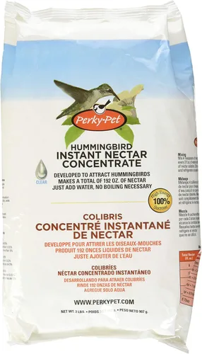 Perky-Pet Concentrado instantáneo de néctar en polvo de colibrí, bolsa de 2 libras, 244SFB, hace 192 onzas de néctar líquido transparente de