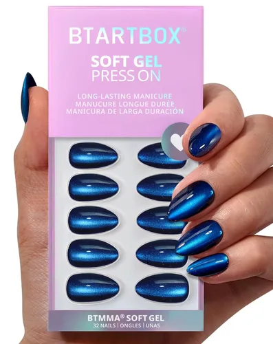 Vista 15 de BTArtbox Uñas Postizas Blancas Cortas a Presión - Uñas Postizas de Gel Suave en Forma de Almendra, Uñas Blancas con Pegamento para Uñas, Uñas