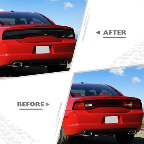 Vista 3 de JeCar Cubierta de luz trasera ahumada luz trasera para 2011 2012 2013 2014 Dodge Charger Accesorios exteriores