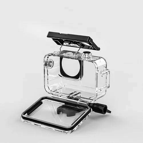Vista 5 de Funda impermeable para DJI Osmo Action 4/Osmo Action 3 Cámara, 40M/131FT Submarino Buceo Carcasa protectora con soporte Carcasa impermeable Kit