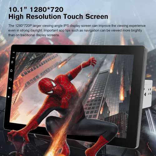 Vista 8 de Estéreo de coche con pantalla táctil giratoria de 10.1 pulgadas, Android 13, inalámbrico CarPlay/Android Auto, CPU de 4 núcleos, 2GB+32GB