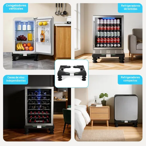 Vista 4 de Nefish Mini soporte universal para nevera, base elevada, ajustable, con 4 pies fuertes, para lavadora, pedestal, bases multifuncionales