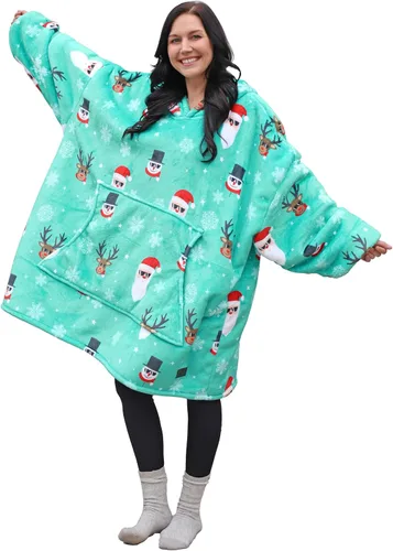 Vista 23 de Catalonia Sudadera con Capucha Manta Extragrande, Cómoda Sudadera Sherpa Usable, Regalo para Ella
