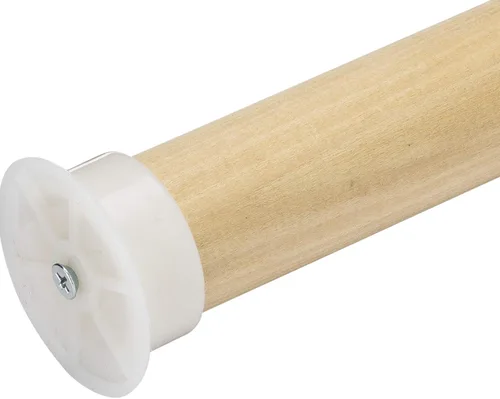 Poste de armario de madera maciza de 1 3/8 pulgadas de grosor con soportes de plástico (3 pies)